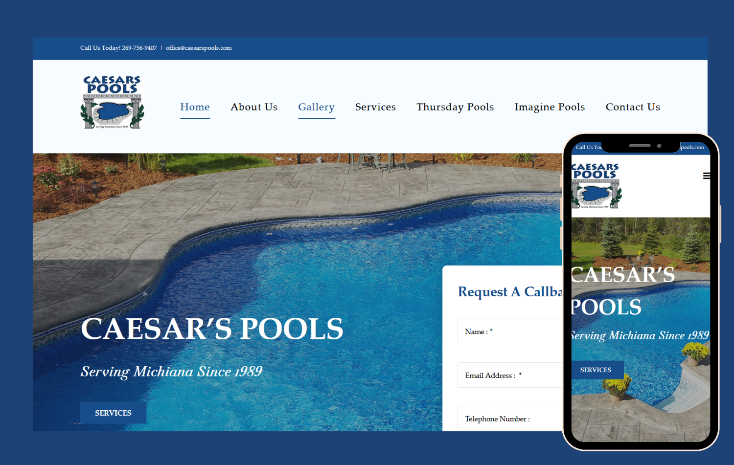 pool company web design